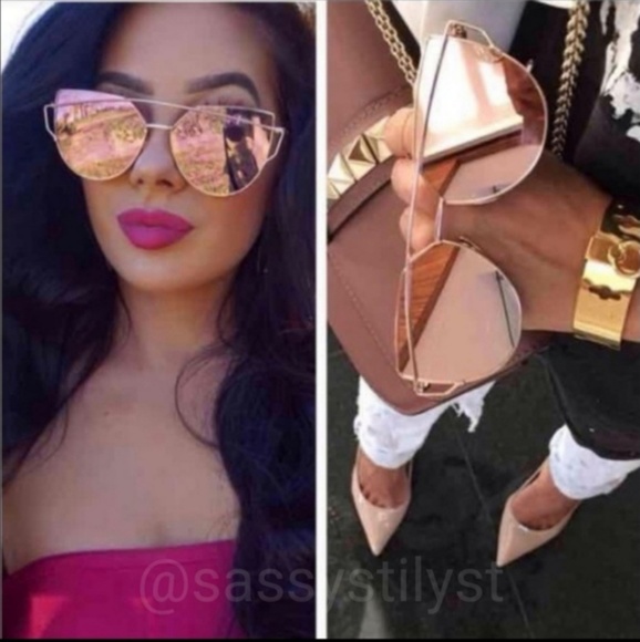 LAST 1🔥Cat Eye Mirrored Aviator Sunglasses - Picture 6 of 8